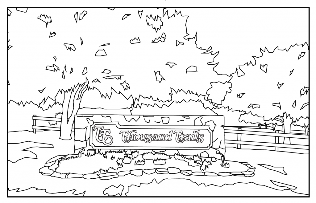 Thousand Trails sign coloring page