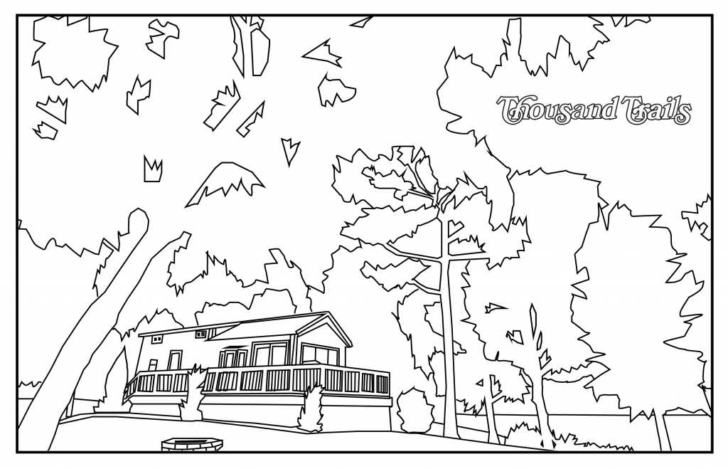 MH house in a campground coloring page