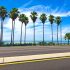 Interstate 10 highway with palm trees