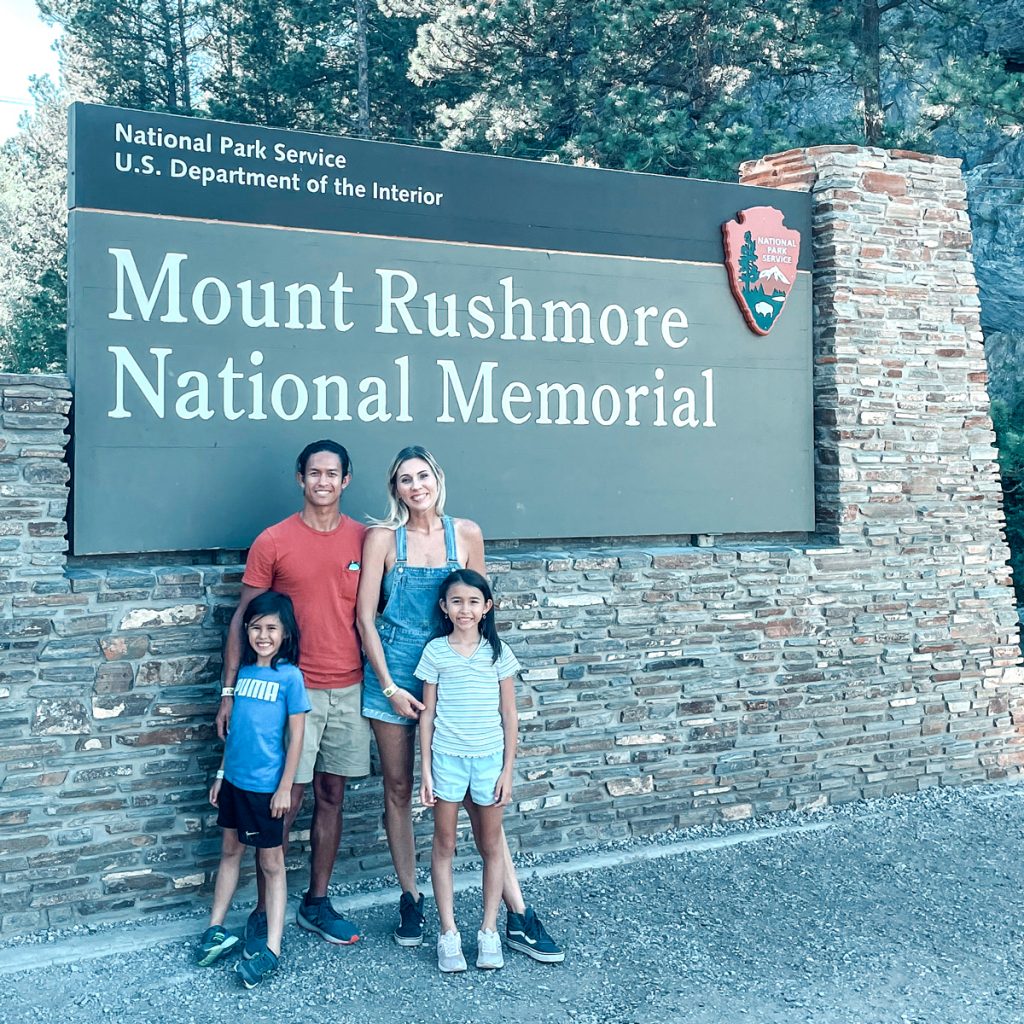 The Axness family at Mount Rushmore National Memorial