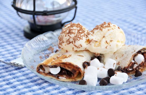 Marshmallow and Peanut Butter Tortilla Dessert